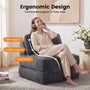 Sikaic Folding Sofa Convertible Folding Sofa Bed Lounge Chair with Pillows Grey Grey / Corduroy + Sponge / Modern