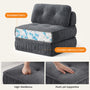 Sikaic Folding Sofa Convertible Folding Sofa Bed Lounge Chair with Pillows Grey Grey / Corduroy + Sponge / Modern