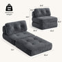 Sikaic Folding Sofa Convertible Folding Sofa Bed Lounge Chair with Pillows Grey Grey / Corduroy + Sponge / Modern