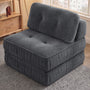Sikaic Folding Sofa Convertible Folding Sofa Bed Lounge Chair with Pillows Grey Grey / Corduroy + Sponge / Modern