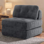 Sikaic Folding Sofa Convertible Folding Sofa Bed Lounge Chair with Pillows Grey Grey / Corduroy + Sponge / Modern