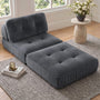 Sikaic Folding Sofa Convertible Folding Sofa Bed Lounge Chair with Pillows Grey Grey / Corduroy + Sponge / Modern