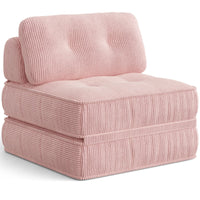 Sikaic Folding Sofa Convertible Folding Sofa Bed Lounge Chair with Pillows Pink Pink / Corduroy + Sponge / Modern