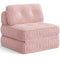 Sikaic Folding Sofa Convertible Folding Sofa Bed Lounge Chair with Pillows Pink Pink / Corduroy + Sponge / Modern