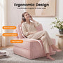 Sikaic Folding Sofa Convertible Folding Sofa Bed Lounge Chair with Pillows Pink Pink / Corduroy + Sponge / Modern