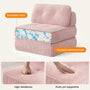 Sikaic Folding Sofa Convertible Folding Sofa Bed Lounge Chair with Pillows Pink Pink / Corduroy + Sponge / Modern