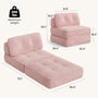 Sikaic Folding Sofa Convertible Folding Sofa Bed Lounge Chair with Pillows Pink Pink / Corduroy + Sponge / Modern