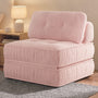 Sikaic Folding Sofa Convertible Folding Sofa Bed Lounge Chair with Pillows Pink Pink / Corduroy + Sponge / Modern