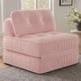 Sikaic Folding Sofa Convertible Folding Sofa Bed Lounge Chair with Pillows Pink Pink / Corduroy + Sponge / Modern