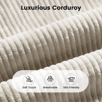 Sikaic Folding Sofa Convertible Folding Sofa Bed Lounge Chair with Pillows Cream White White / Corduroy + Sponge / Modern