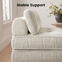 Sikaic Folding Sofa Convertible Folding Sofa Bed Lounge Chair with Pillows Cream White White / Corduroy + Sponge / Modern