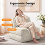 Sikaic Folding Sofa Convertible Folding Sofa Bed Lounge Chair with Pillows Cream White White / Corduroy + Sponge / Modern