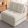 Sikaic Folding Sofa Convertible Folding Sofa Bed Lounge Chair with Pillows Cream White White / Corduroy + Sponge / Modern