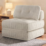 Sikaic Folding Sofa Convertible Folding Sofa Bed Lounge Chair with Pillows Cream White White / Corduroy + Sponge / Modern