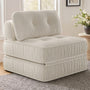 Sikaic Folding Sofa Convertible Folding Sofa Bed Lounge Chair with Pillows Cream White White / Corduroy + Sponge / Modern