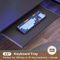 Sikaic Gaming Desk 57.5 Inches Reversible L Shaped Gaming Desk with LED Lights and Power Outlet Black Black / Engineered Wood / Modern