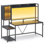 Sikaic Gaming Desk Led Gaming Desk Black Black / Engineered Wood / Modern
