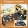 Sikaic Gaming Desk LED L Shaped Gaming Desk Black Black / Engineered Wood / Modern