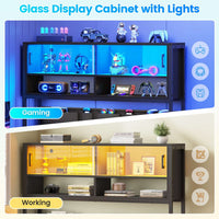 Sikaic Gaming Desk LED L Shaped Gaming Desk Black Black / Engineered Wood / Modern