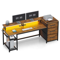 Sikaic Gaming Desk 59 Inches Reversible Gaming Desk Brown Brown / Engineered Wood