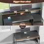 Sikaic Gaming Desk 66 inches LED Gaming Desk with File Drawer Power Outlet  Printer Cabinet and Monitor Shelf Black