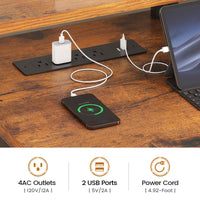 Sikaic Gaming Desk 75 Inches Led Gaming Desk Brown Brown / Engineered Wood / Modern