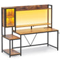 Sikaic Gaming Desk Led Gaming Desk Brown Brown / Engineered Wood / Modern