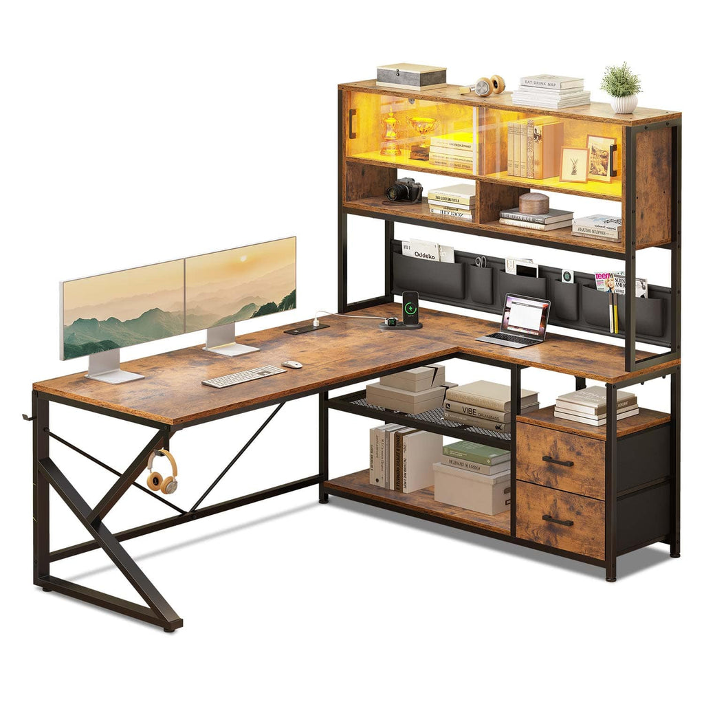 LED L Shaped Gaming Desk