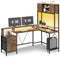 Sikaic Gaming Desk Reversible L-Shaped Led Gaming Desk Brown Brown / Engineered Wood / Modern