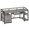 Sikaic Gaming Desk 63 Inches Gaming Desk with LED Lights Drawers Grey Grey / Alloy Steel / Modern