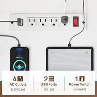 Sikaic Gaming Desk 57.5 Inches Reversible L Shaped Gaming Desk with LED Lights and Power Outlet White White / Engineered Wood / Modern