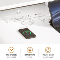 Sikaic Gaming Desk 75 Inches Led Gaming Desk White White / Engineered Wood / Modern