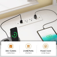 Sikaic Gaming Desk LED L Shaped Gaming Desk White White / Engineered Wood / Modern