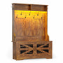 Sikaic Hall Tree 43.3 Inches Hall Tree with Bench and Shoe Storage Rustic Brown Brown / Modern