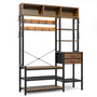 Sikaic Hall Tree Hall Tree with Bench and Shoe Storage Rustic Brown Brown / Modern
