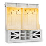 Sikaic Hall Tree 59.1 Inches 5-in-1 Hall Tree with 16 Shoe Cubbies Embossed White Embossed White / Engineered Wood / Modern