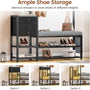 Sikaic Hall Tree 5-in-1 Entryway Hall Tree with Bench and Shoe Storage Grey Grey / Engineered Wood / Modern