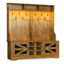 Sikaic Hall Tree 59.1 Inches 5-in-1 Hall Tree with 16 Shoe Cubbies Rustic Brown Rustic Brown / Engineered Wood / Modern