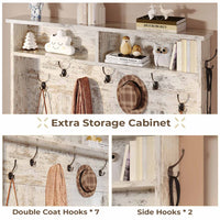 Sikaic Hall Tree 5-in-1 Hall Tree with Bench and Shoe Storage Vintage White