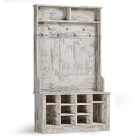 Sikaic Hall Tree Hall Tree with Storage 3-in-1 Entryway Bench Vintage White Vintage White / Modern