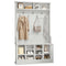 Sikaic Hall Tree Hall Tree with Storage 3-in-1 Entryway Bench White White / Modern