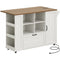 Sikaic Kitchen Island Cart 51" Kitchen Island with Storage & Drop Leaf White Rustic White & Honey Brown / Alloy Steel & Engineered Wood / Rustic