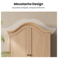 Sikaic Kitchen Pantry 70.9 inch Tall Kitchen Pantry Cabinet with Scalloped Arched Top Natural Natural / Engineered Wood / Farmhouse
