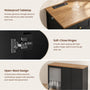 Sikaic Liquor Cabinet 57" Large Coffee Bar Cabinet with Fridge Space Black Black / Engineered Wood / Farmhouse