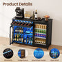 Sikaic Liquor Cabinet 53" Modern Coffee Bar Cabinet with Fridge Space Black Black / Engineered Wood / Modern