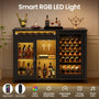 Sikaic Liquor Cabinet 53" Modern Coffee Bar Cabinet with Fridge Space Black Black / Engineered Wood / Modern