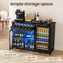 Sikaic Liquor Cabinet 53" Modern Coffee Bar Cabinet with Fridge Space Black Black / Engineered Wood / Modern