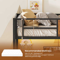 Sikaic Loft Bed Frame Stairway Twin Size Loft Bed with L Shaped Desk and Wardrobe Rustic Brown Brown / Metal / Modern