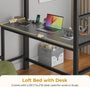 Sikaic Loft Bed Frame Twin Loft LED Bed Frame Desk and 8 Storage Drawers & Charging Sation Grey Grey / Steel / Modern