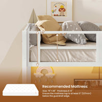 Sikaic Loft Bed Frame Stairway Twin Size Loft Bed with L Shaped Desk and Wardrobe White White / Metal / Modern